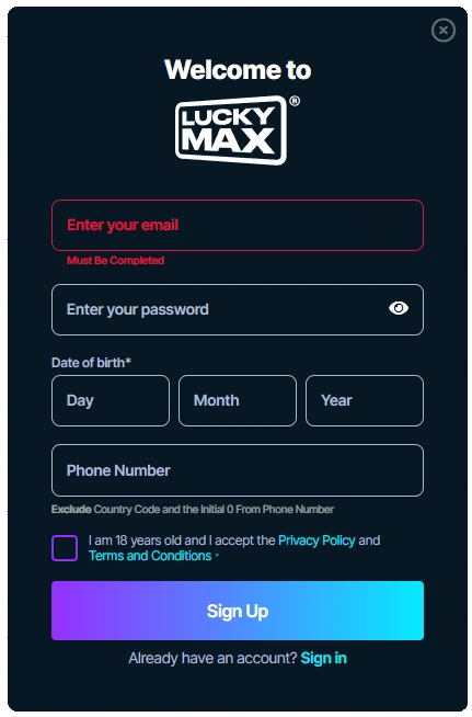 Lucky max register Lucky max register.